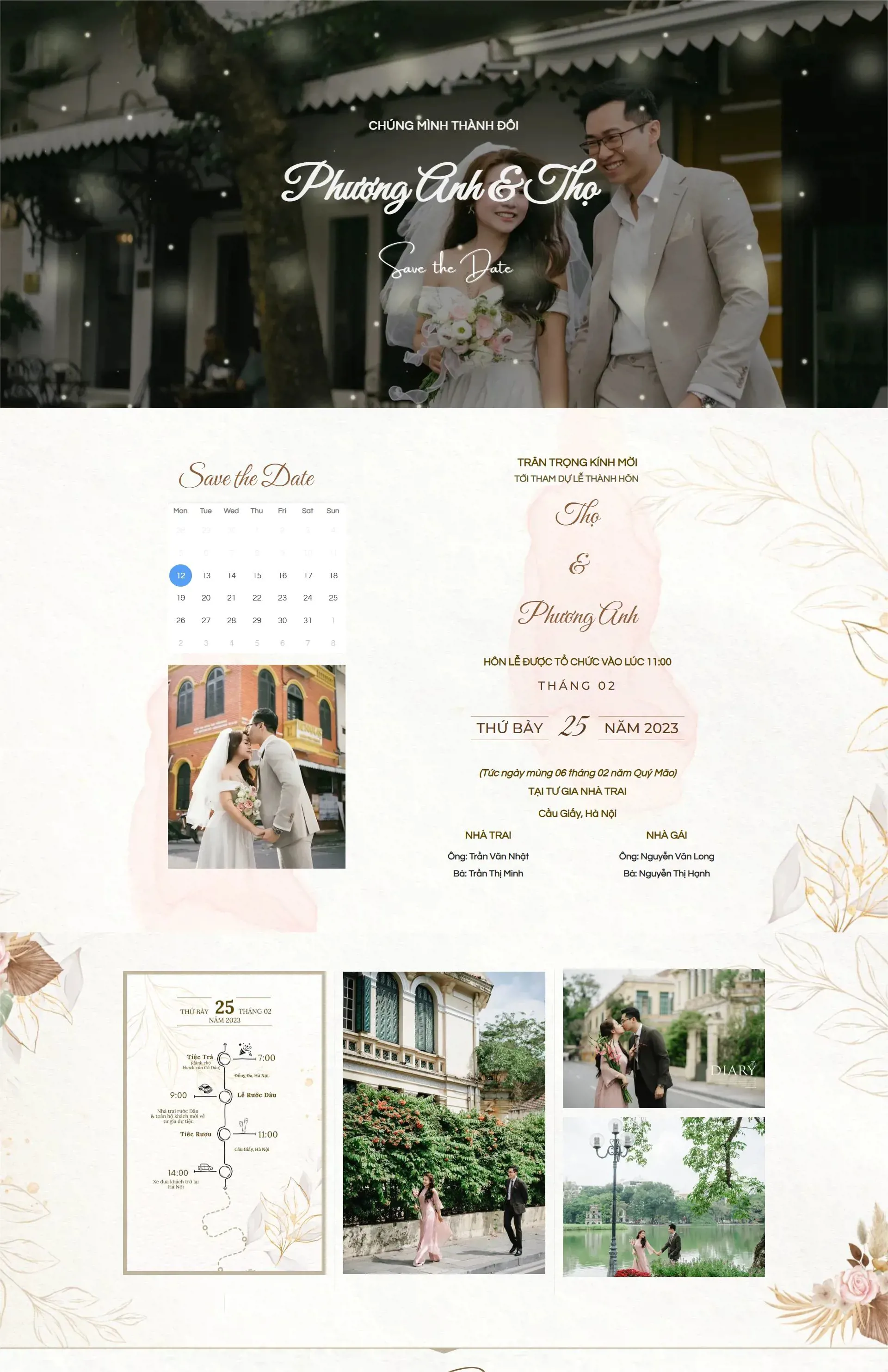 Modern Botanical Luxe (Tờ Lịch Cưới & Hoa Cỏ)